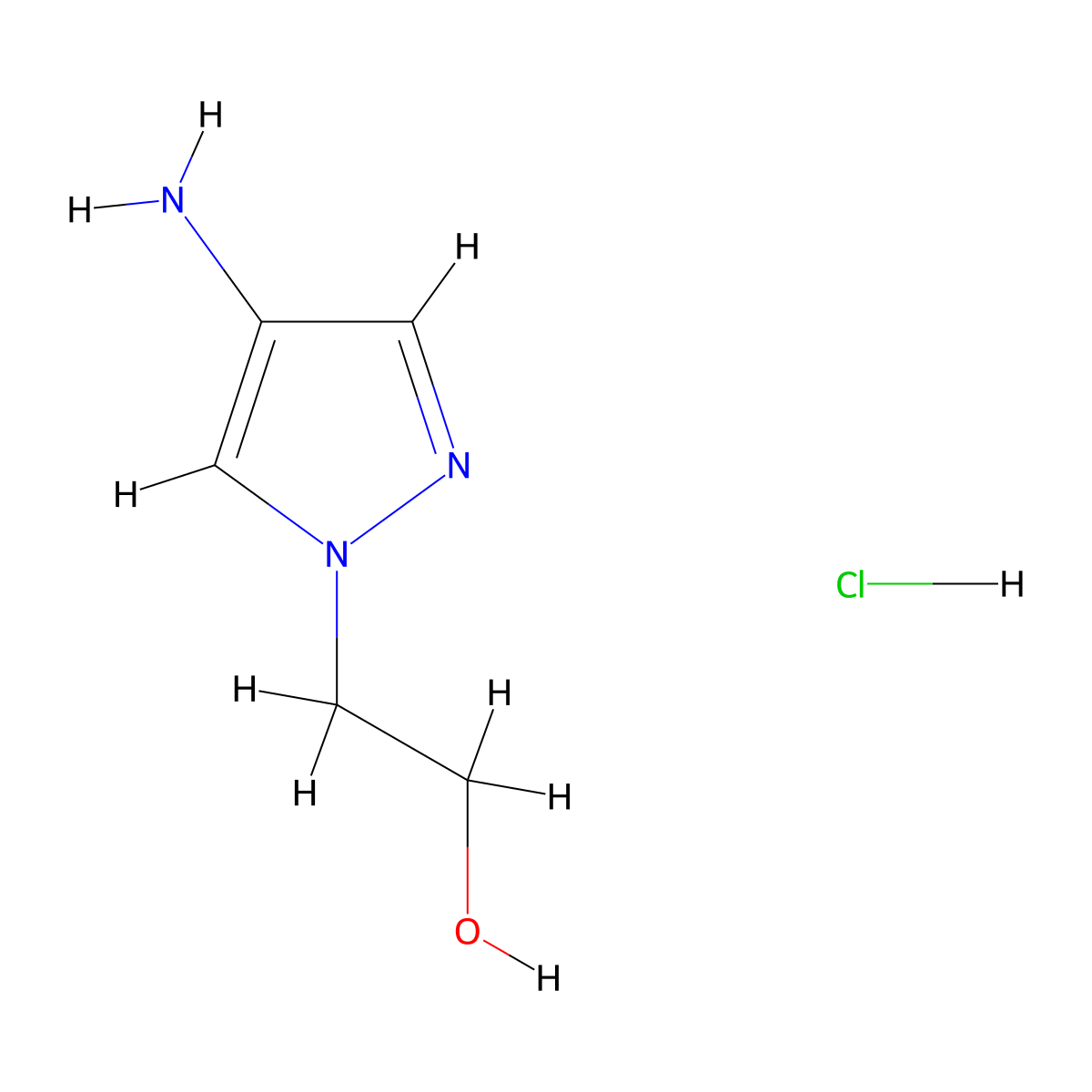 2-(4-Amino-1H-pyrazol-1-yl)ethanol hydrochloride molecular structure, CAS 1197768-92-5