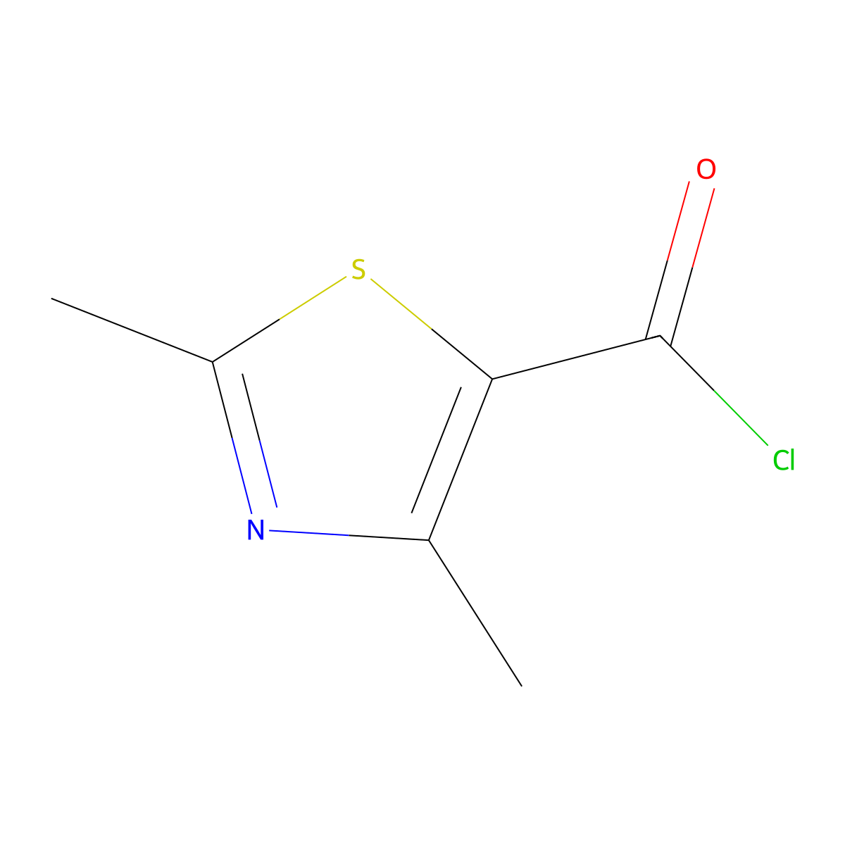2,4-Dimethylthiazole-5-carbonyl chloride molecular structure, CAS 119778-43-7