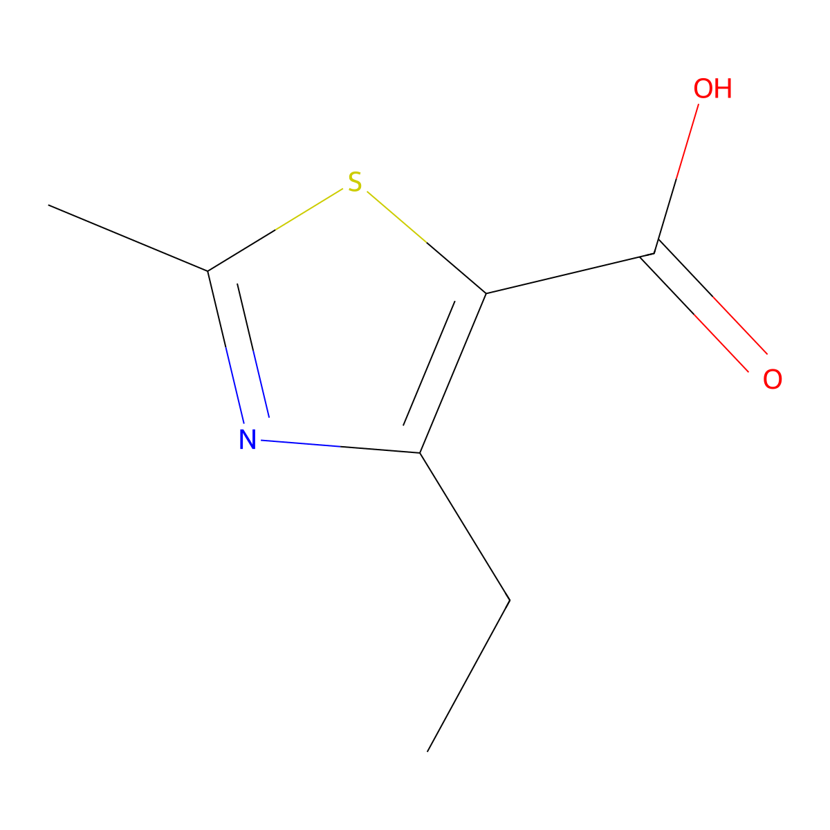 4-Ethyl-2-methyl-1,3-thiazole-5-carboxylic acid molecular structure, CAS 119778-44-8