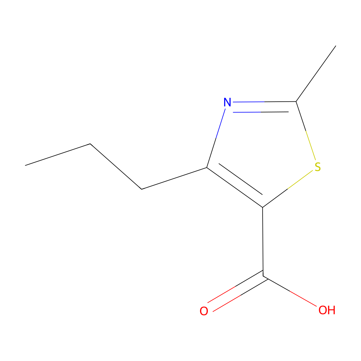 2-Methyl-4-propyl-5-thiazolecarboxylic acid molecular structure, CAS 119778-45-9