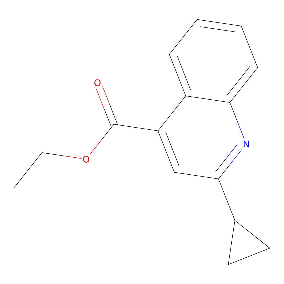Ethyl 2-cyclopropyl-4-quinolinecarboxylate molecular structure, CAS 119778-66-4