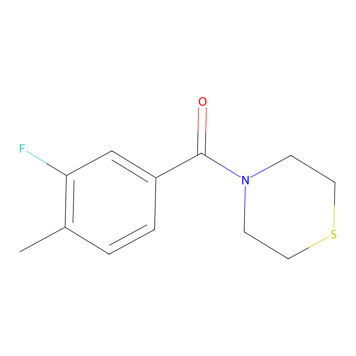 (3-Fluoro-4-methylphenyl)(thiomorpholino)methanone molecular structure, CAS 1197790-77-4