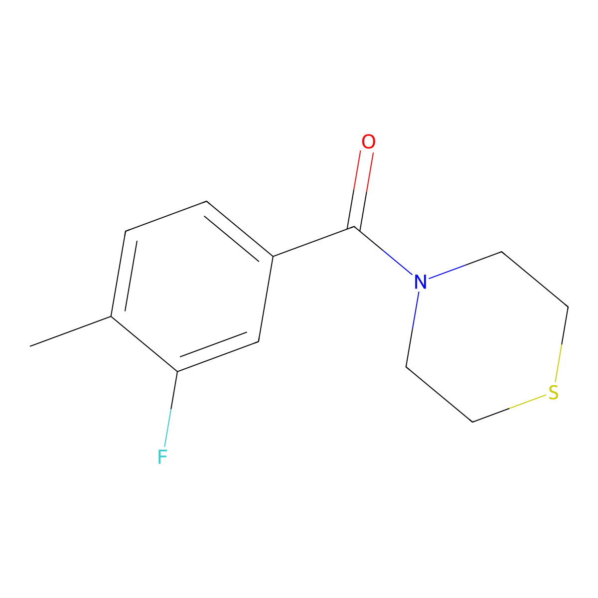 (3-Fluoro-4-methylphenyl)(thiomorpholino)methanone molecular structure, CAS 1197790-77-4