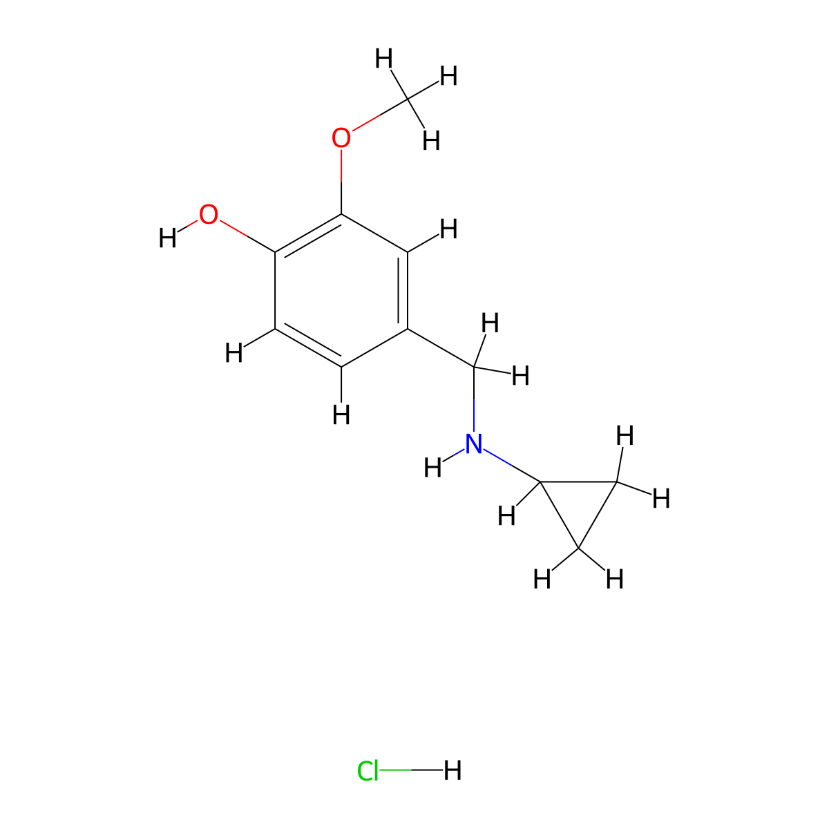 4-[(Cyclopropylamino)methyl]-2-methoxyphenol hydrochloride molecular structure, CAS 1197796-77-2