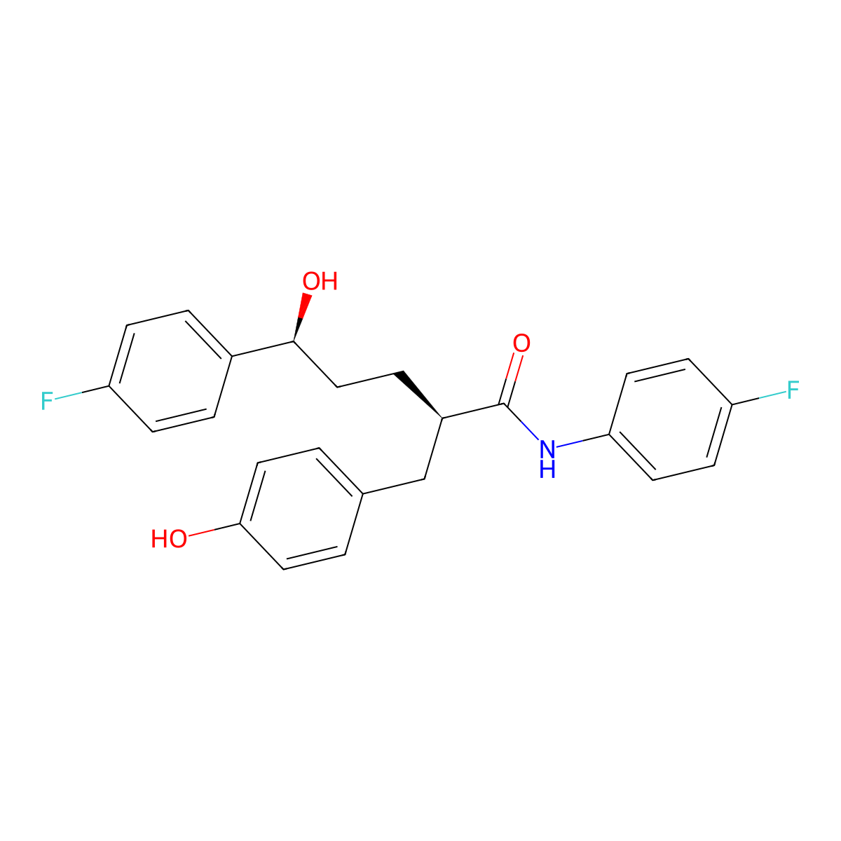 2-(4-Hydroxybenzyl)-N,5-bis-(4-fluorophenyl)-5-hydroxypentanamide molecular structure, CAS 1197811-72-5