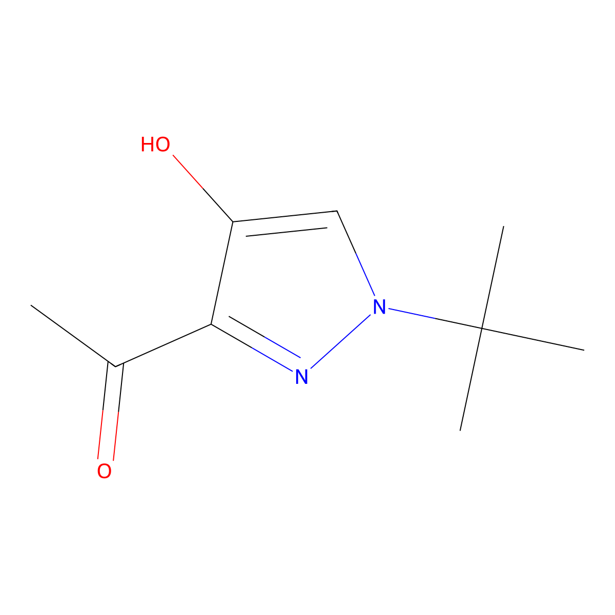 1-(1-tert-butyl-4-hydroxy-1H-pyrazol-3-yl)ethanone molecular structure, CAS 1197815-66-9