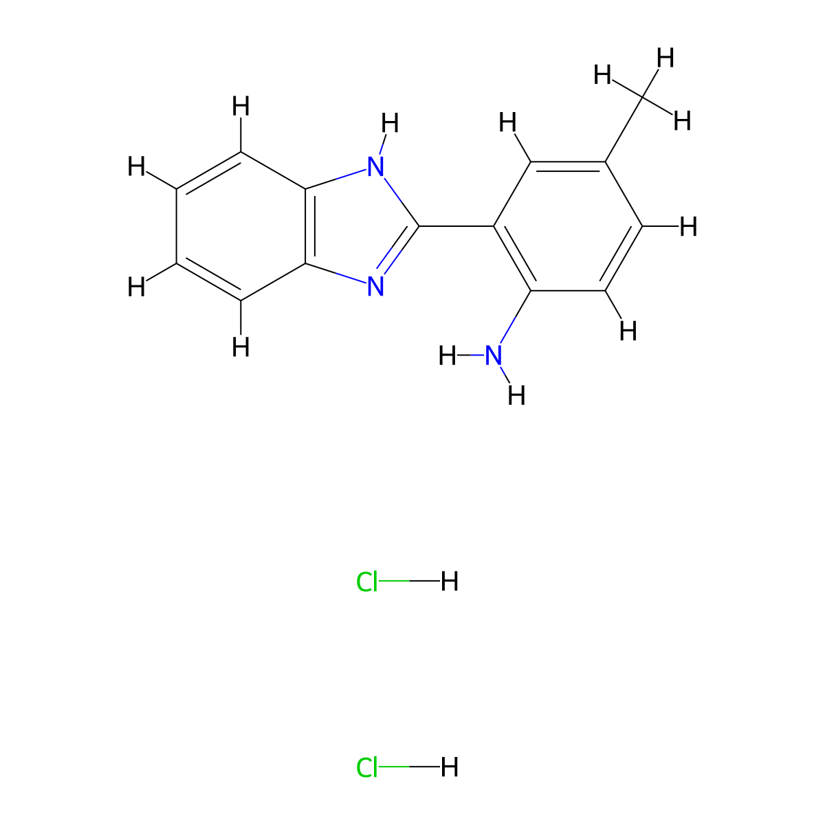 2-(1H-1,3-benzodiazol-2-yl)-4-methylaniline dihydrochloride molecular structure, CAS 1197822-55-1