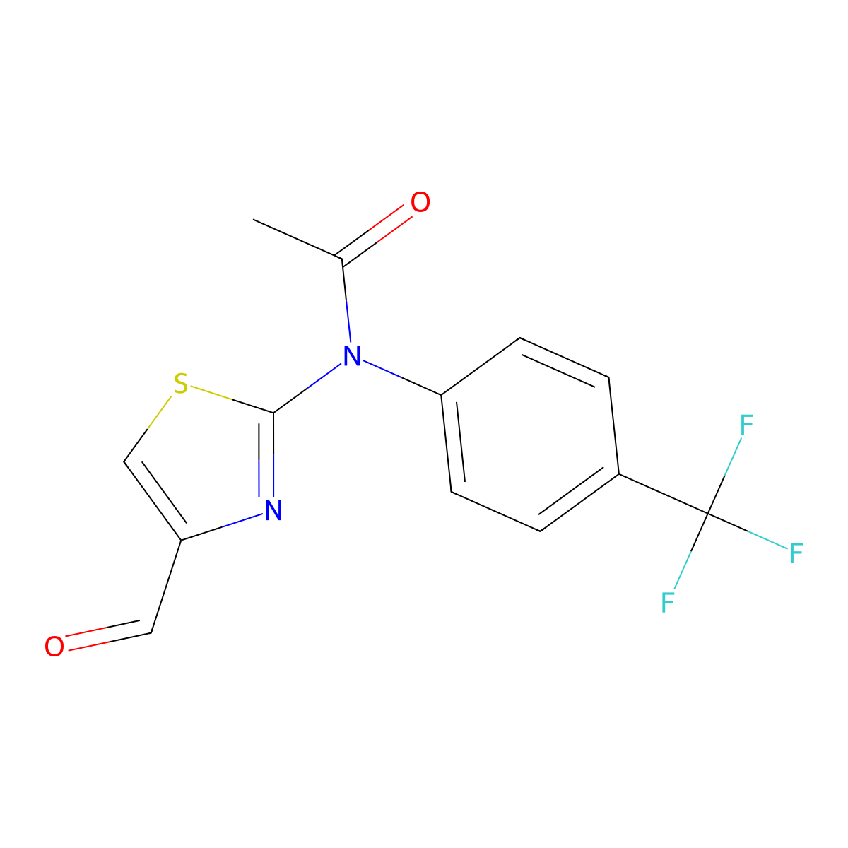 N-(4-formyl-1,3-thiazol-2-yl)-N-[4-(trifluoromethyl)phenyl]acetamide molecular structure, CAS 1197825-54-9