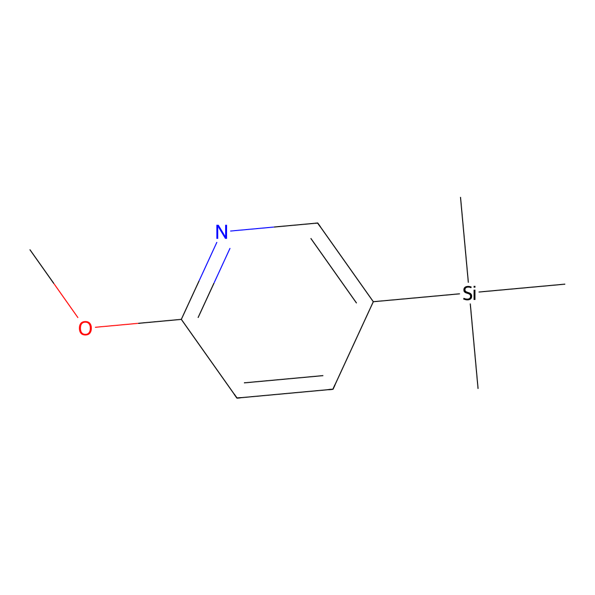 2-Methoxy-5-(trimethylsilyl)pyridine molecular structure, CAS 1197831-11-0