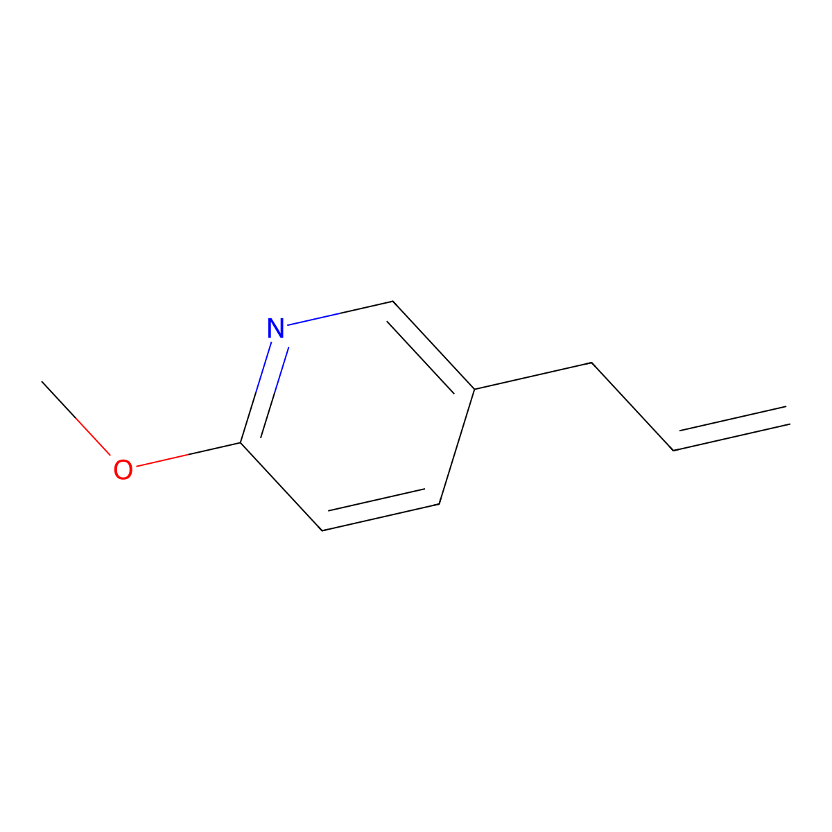 2-Methoxy-5-(prop-2-en-1-yl)pyridine molecular structure, CAS 1197831-20-1