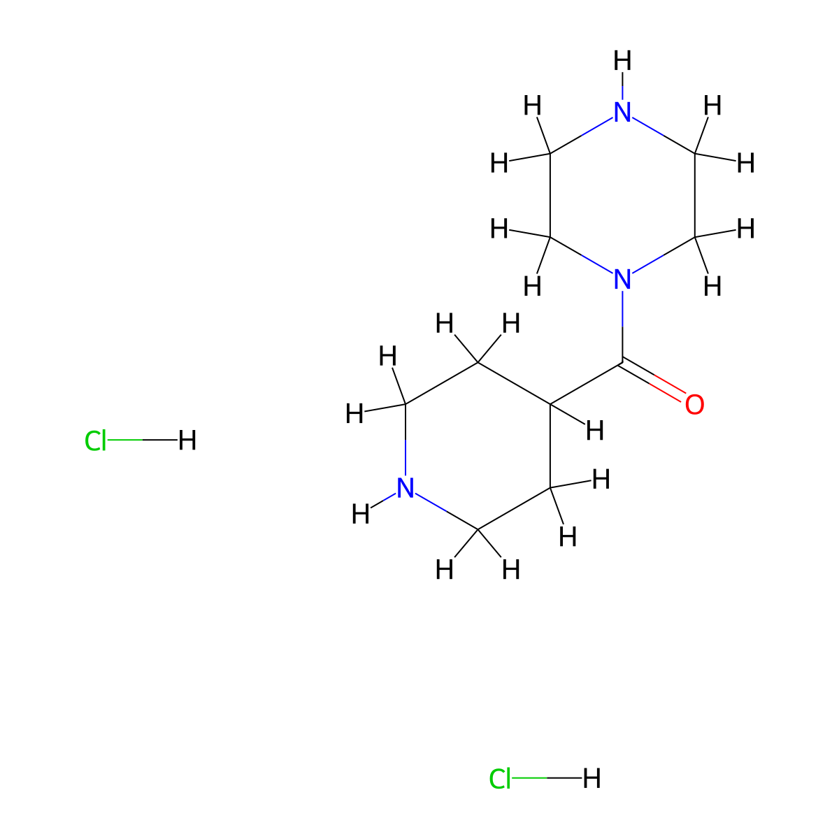 1-(Piperidine-4-carbonyl)piperazine dihydrochloride molecular structure, CAS 1197831-75-6