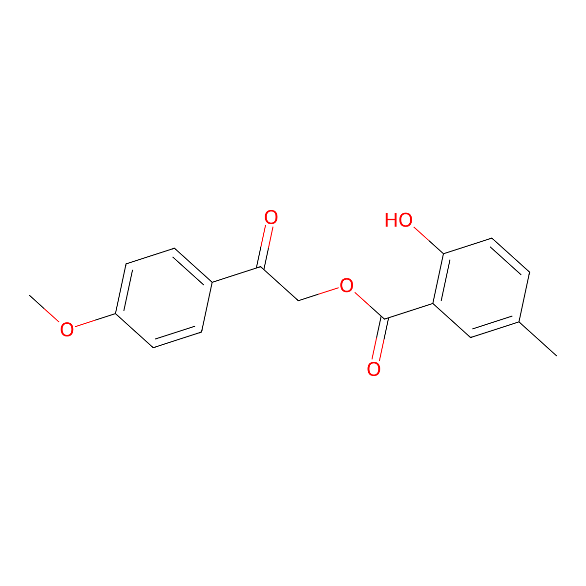 2-(4-Methoxyphenyl)-2-oxoethyl 2-hydroxy-5-methylbenzoate molecular structure, CAS 1197834-98-2