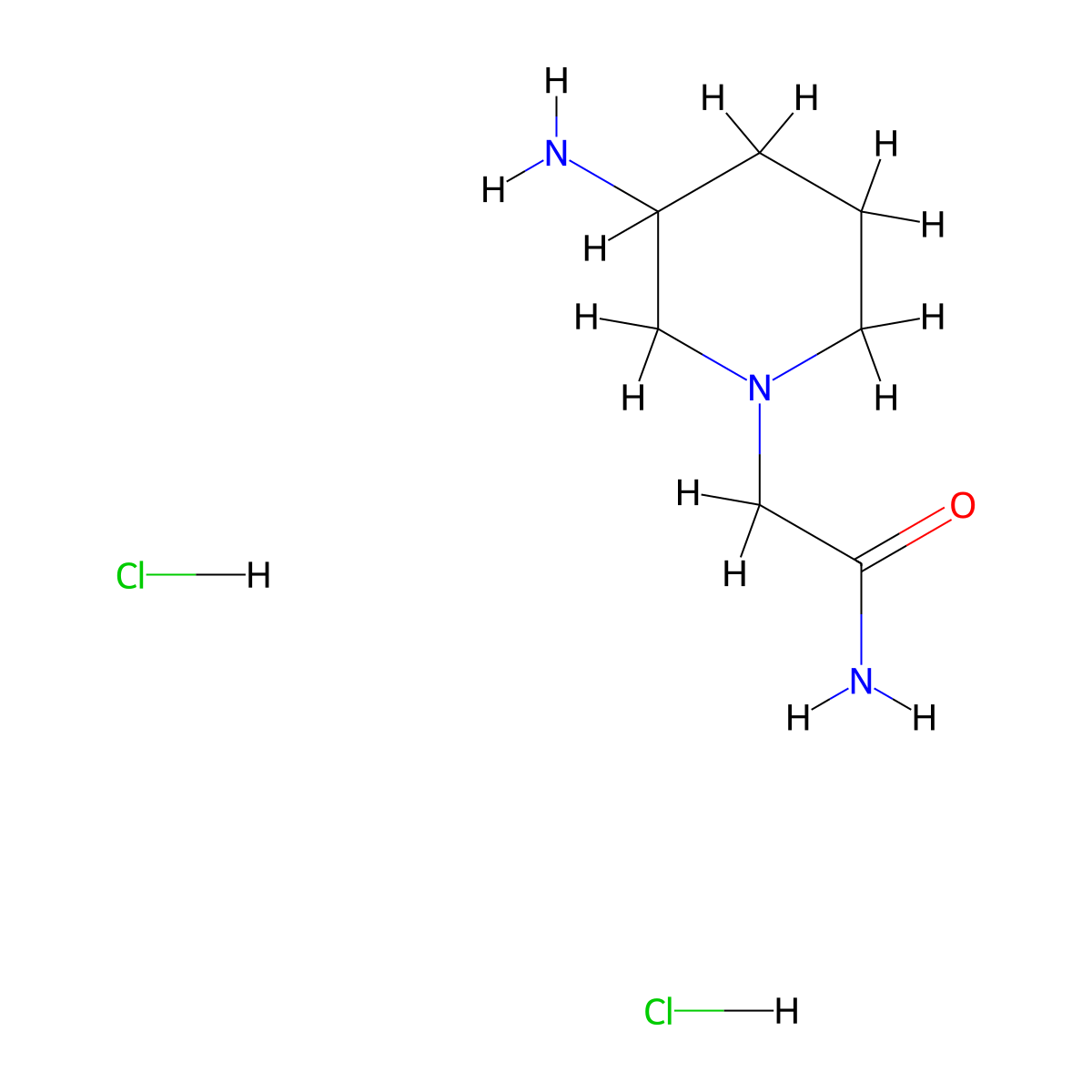 2-(3-Aminopiperidin-1-yl)acetamide dihydrochloride molecular structure, CAS 1197835-39-4