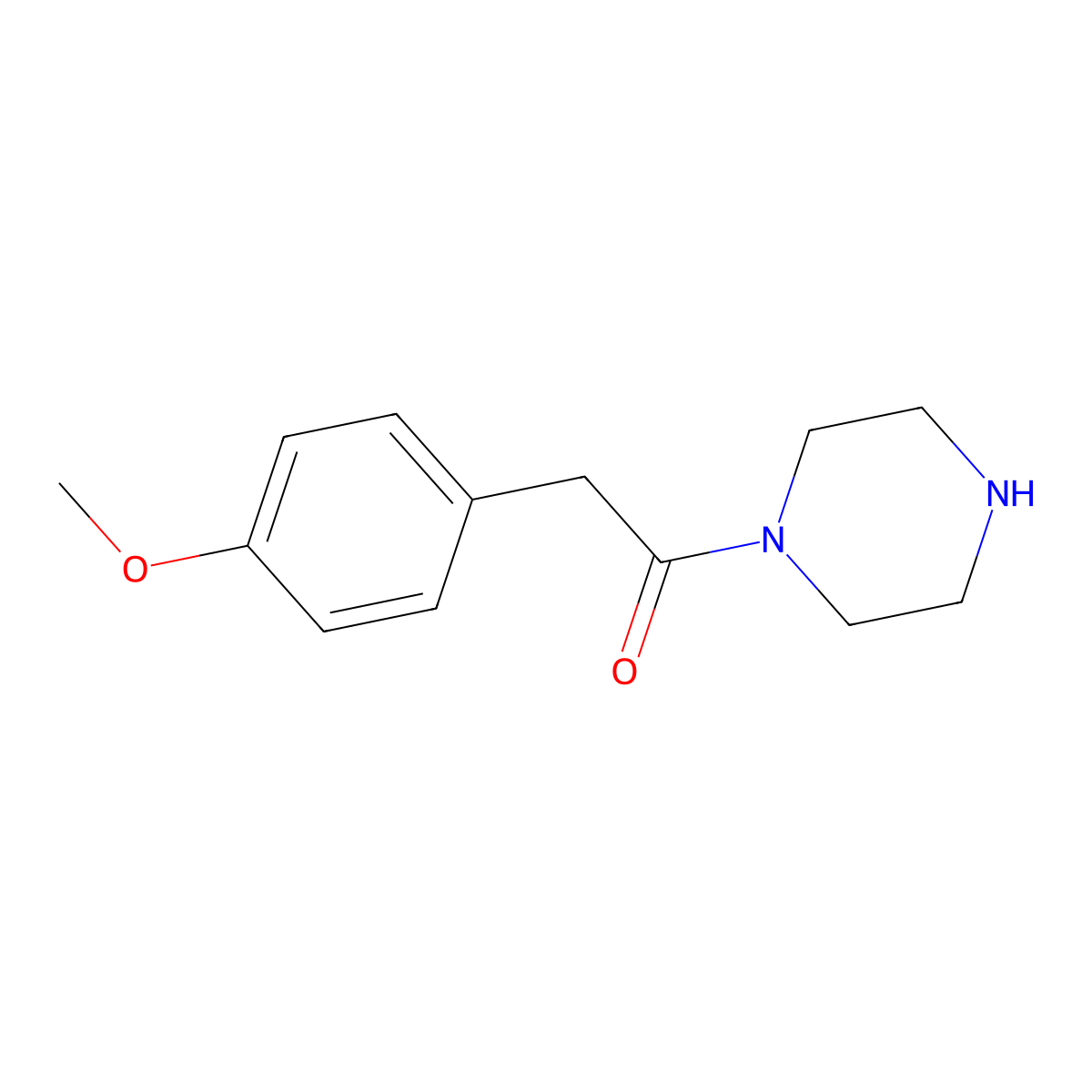 2-(4-Methoxyphenyl)-1-(piperazin-1-YL)ethan-1-one molecular structure, CAS 119784-75-7
