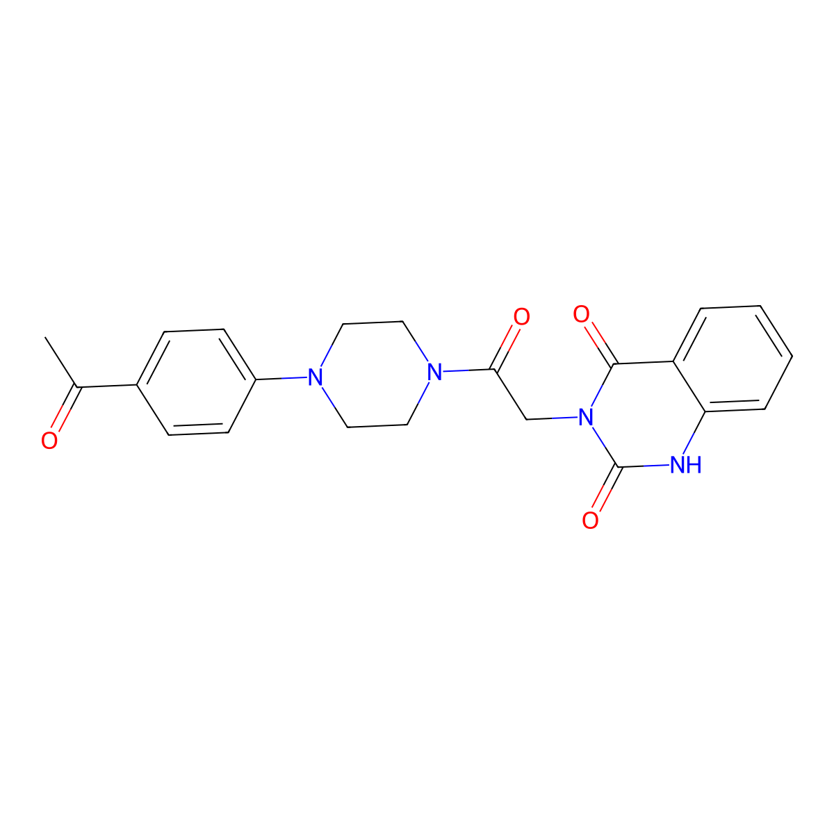 3-[2-[4-(4-acetylphenyl)piperazin-1-yl]-2-oxoethyl]-1H-quinazoline-2,4-dione molecular structure, CAS 119784-82-6