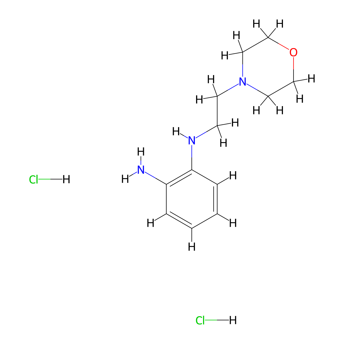 1-N-[2-(morpholin-4-yl)ethyl]benzene-1,2-diamine dihydrochloride molecular structure, CAS 1197845-10-5