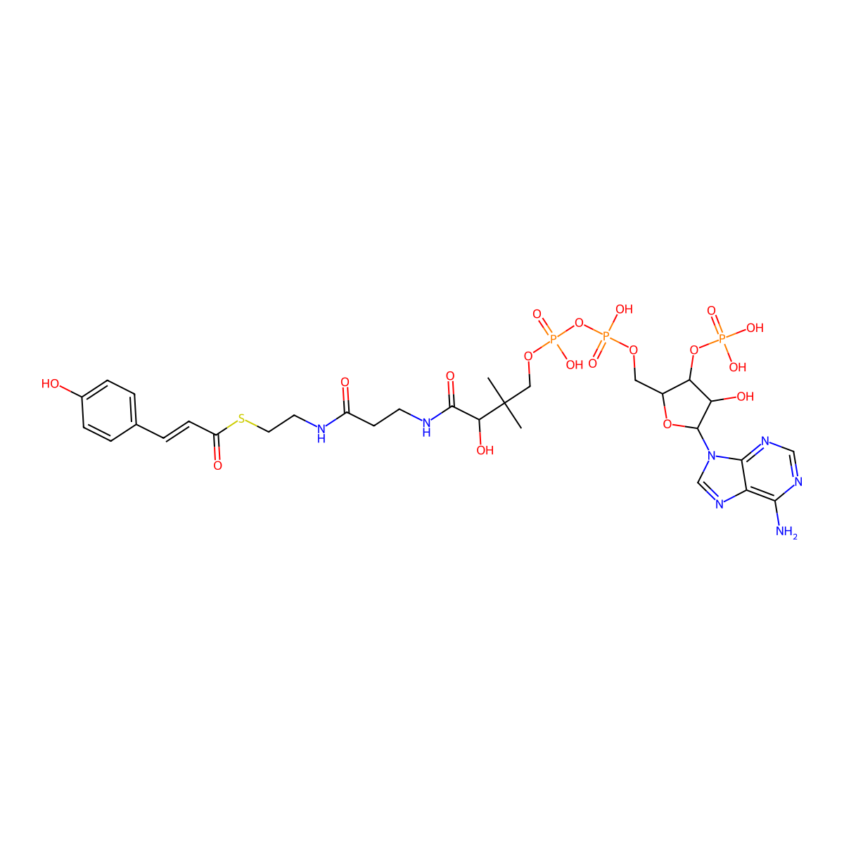 Coenzyme A, S-((2E)-3-(4-hydroxyphenyl)-2-propenoate) molecular structure, CAS 119785-99-8