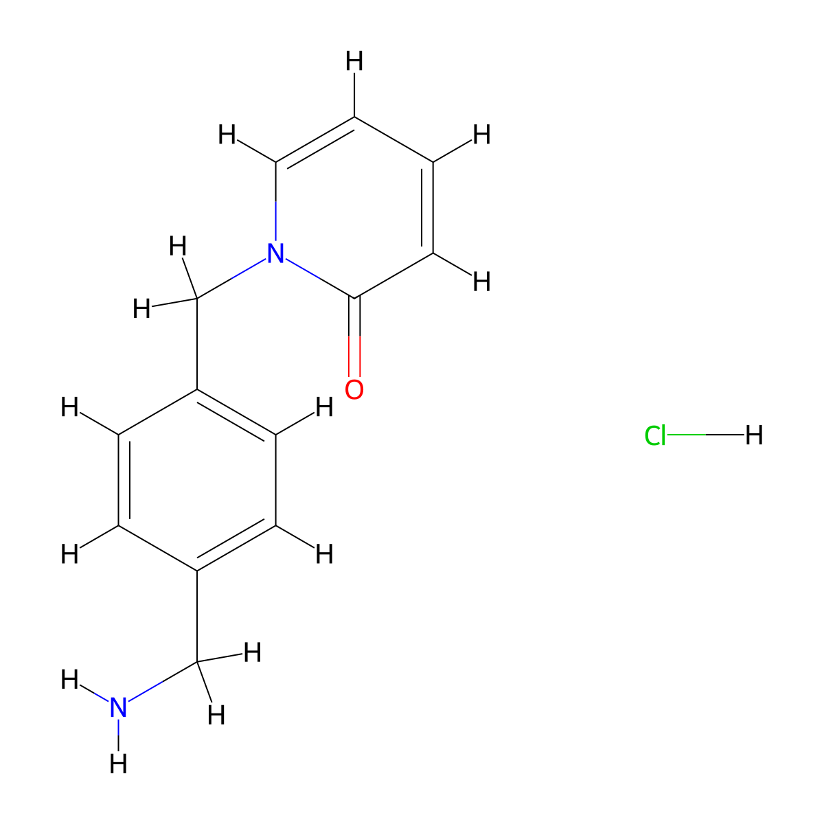 1-{[4-(Aminomethyl)phenyl]methyl}-1,2-dihydropyridin-2-one hydrochloride molecular structure, CAS 1197850-84-2