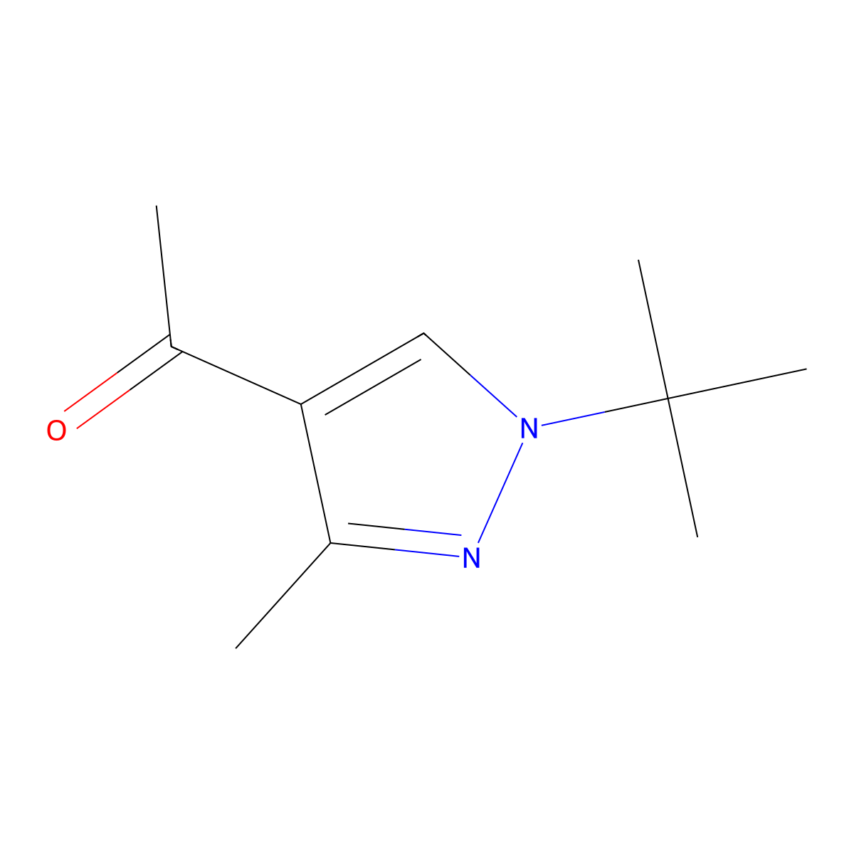 1-(1-tert-butyl-3-methyl-1H-pyrazol-4-yl)ethan-1-one molecular structure, CAS 1197859-35-0