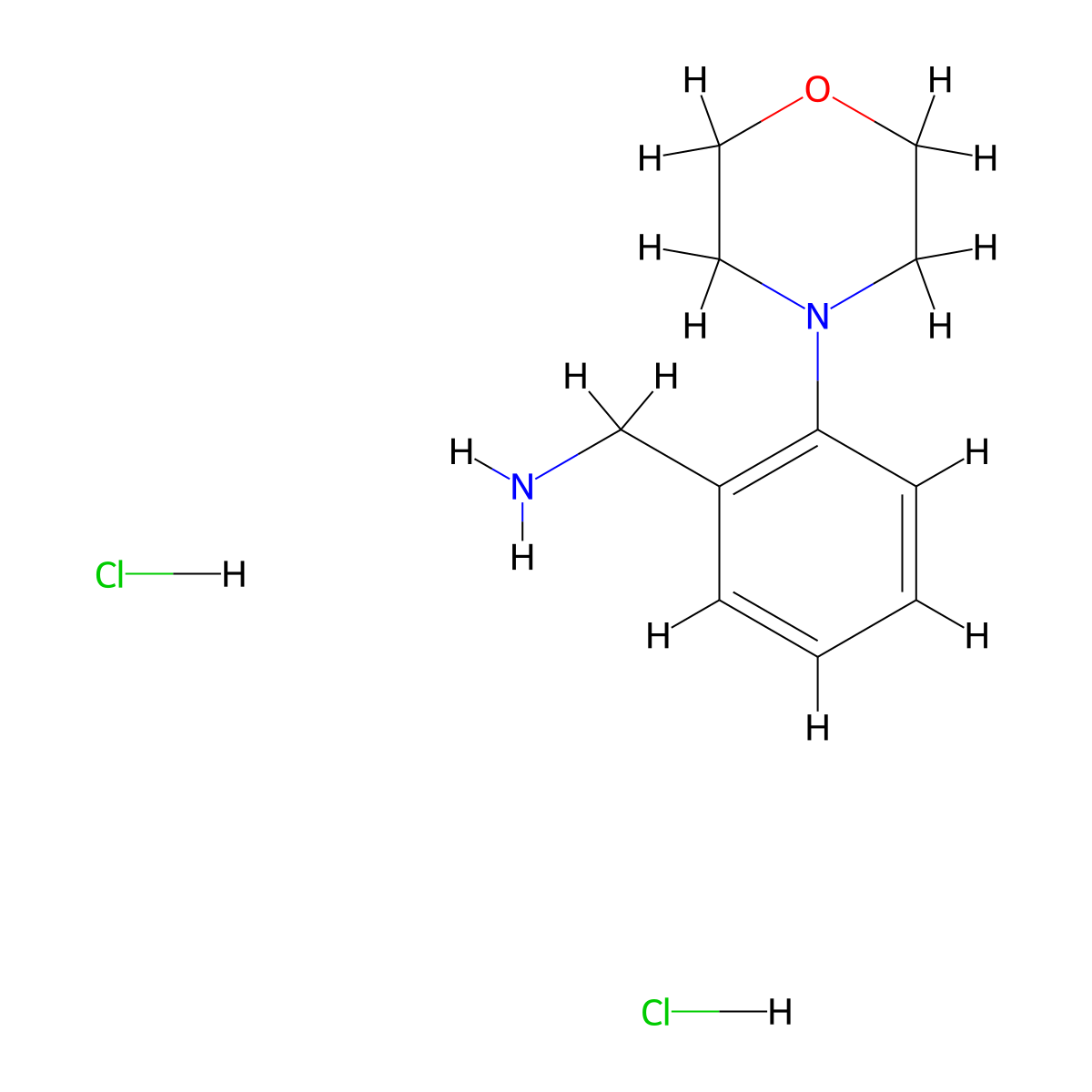 [2-(Morpholin-4-yl)phenyl]methanamine dihydrochloride molecular structure, CAS 1197865-19-2