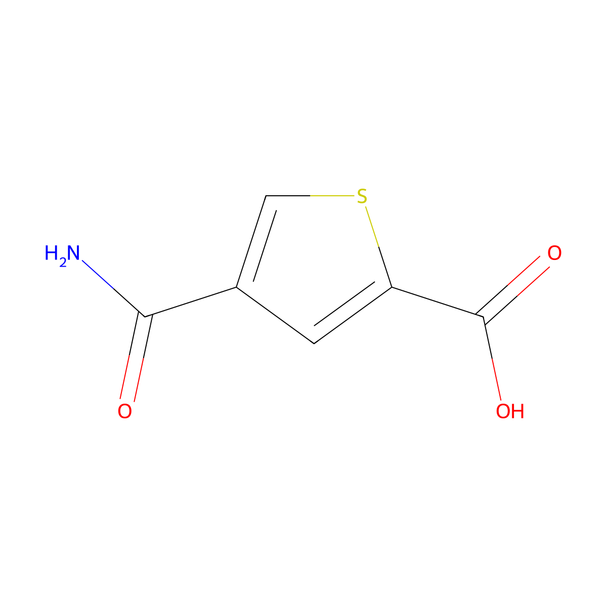 4-Carbamoylthiophene-2-carboxylic acid molecular structure, CAS 1197877-55-6
