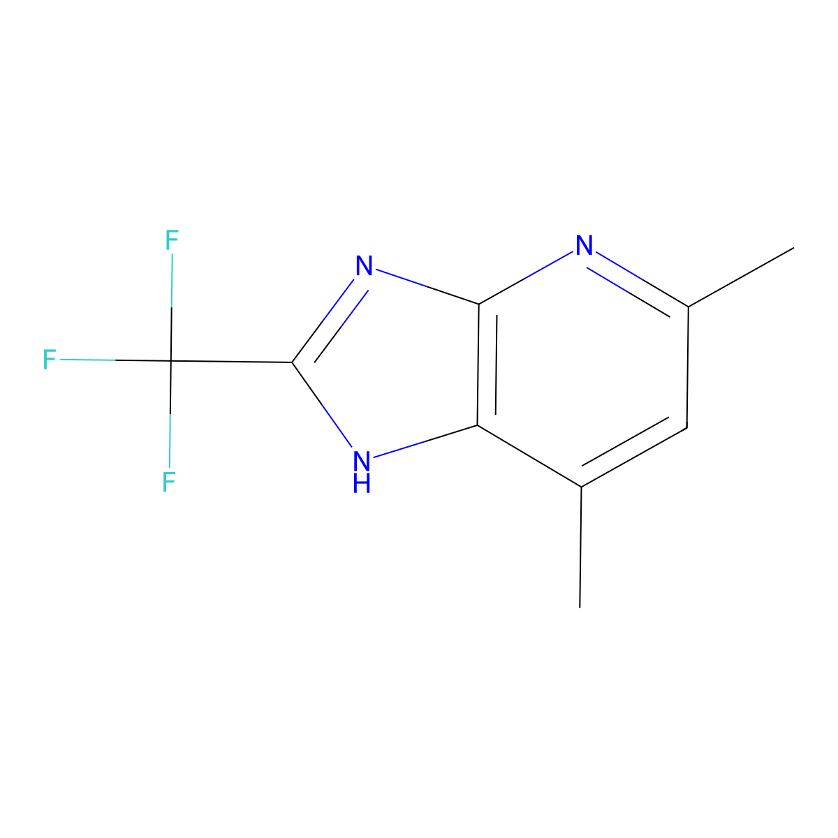 5,7-Dimethyl-2-(trifluoromethyl)-3H-imidazo[4,5-b]pyridine molecular structure, CAS 1197880-04-8