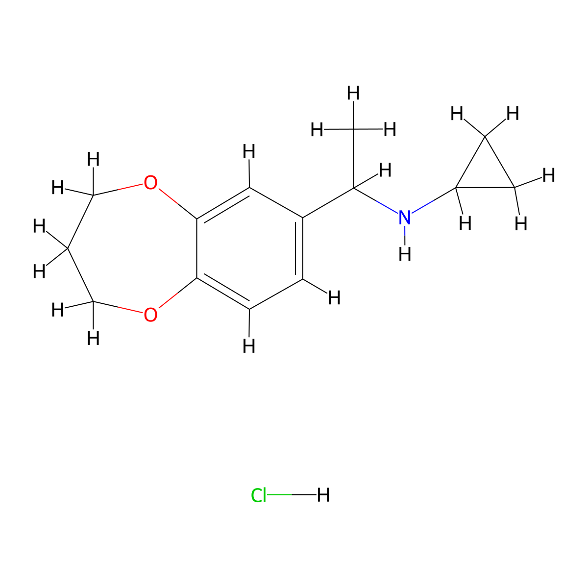 N-[1-(3,4-dihydro-2H-1,5-benzodioxepin-7-yl)ethyl]cyclopropanamine hydrochloride molecular structure, CAS 1197886-48-8