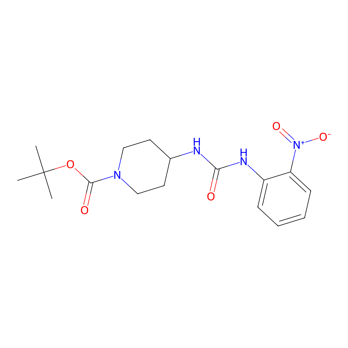 tert-Butyl 4-[3-(2-nitrophenyl)ureido]piperidine-1-carboxylate molecular structure, CAS 1197888-17-7