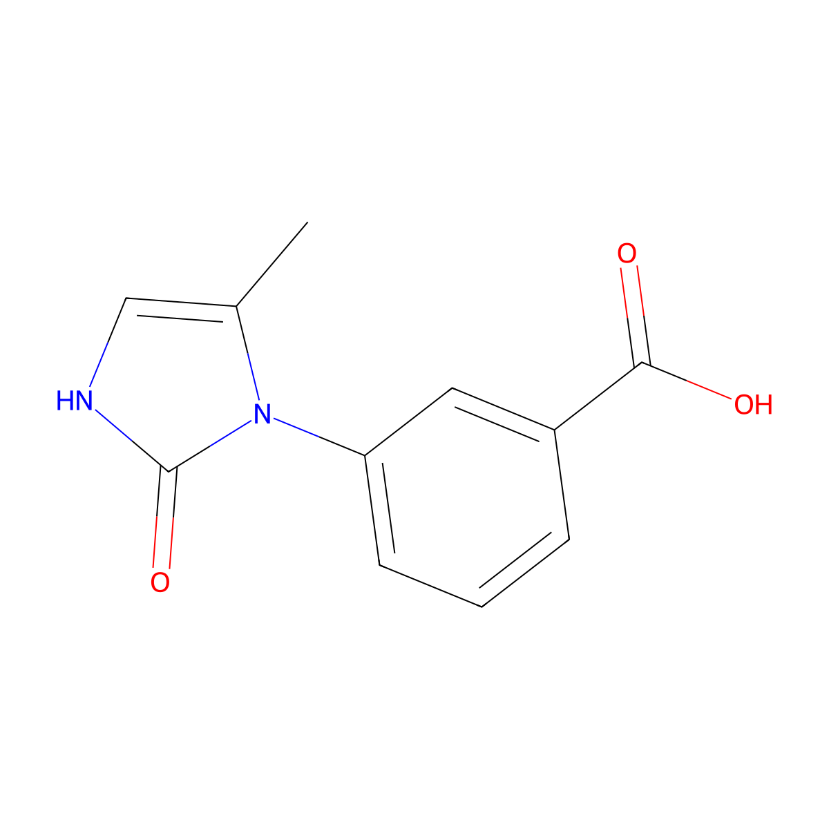 3-(5-methyl-2-oxo-2,3-dihydro-1H-imidazol-1-yl)benzoic acid molecular structure, CAS 1197911-98-0