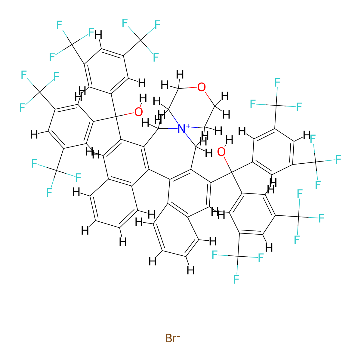 (11bS)-2,6-Bis(bis(3,5-bis(trifluoromethyl)phenyl)hydroxymethyl)-3,5-dihydrospiro(4H-dinaphth(2,1-c:1',2'-e)azepine-4,4'-morpholinium) Bromide molecular structure, CAS 1197922-04-5