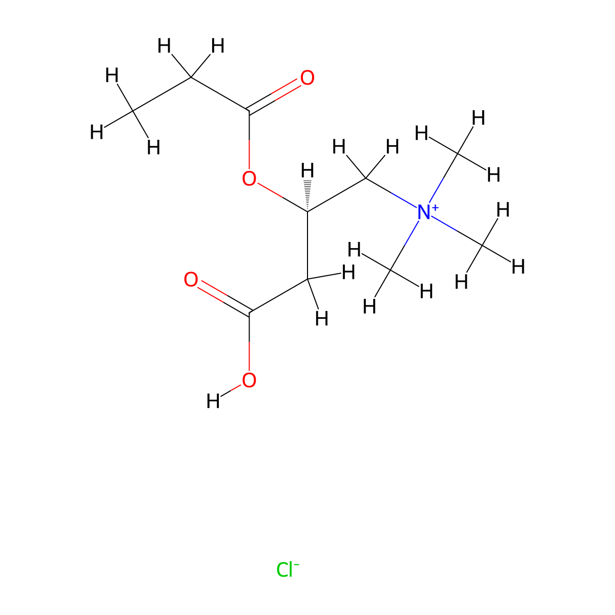 Levocarnitine Propionate Hydrochloride molecular structure, CAS 119793-66-7