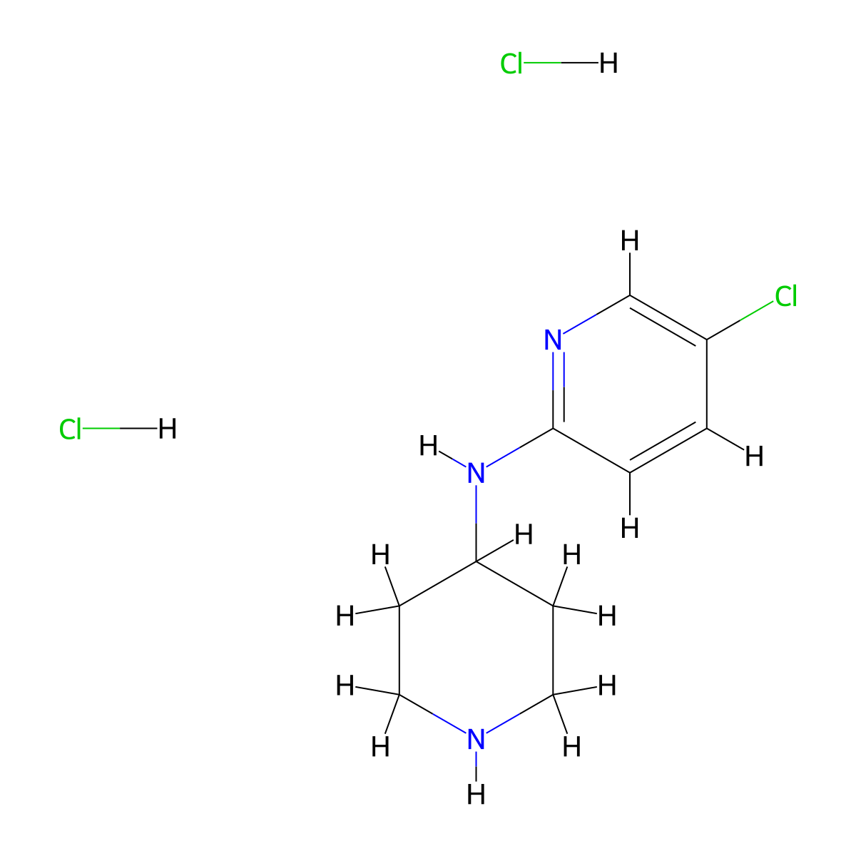 5-chloro-N-(piperidin-4-yl)pyridin-2-amine dihydrochloride molecular structure, CAS 1197941-02-8