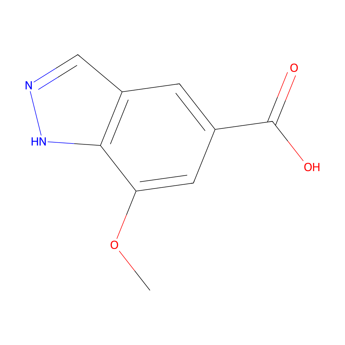 7-methoxy-1H-indazole-5-carboxylic acid molecular structure, CAS 1197943-41-1