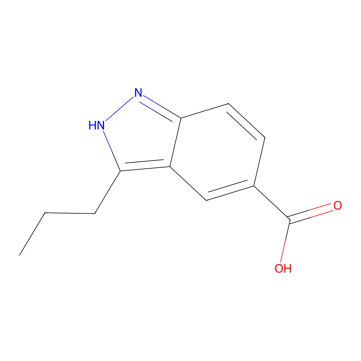3-Propyl-1H-indazole-5-carboxylic acid molecular structure, CAS 1197943-57-9