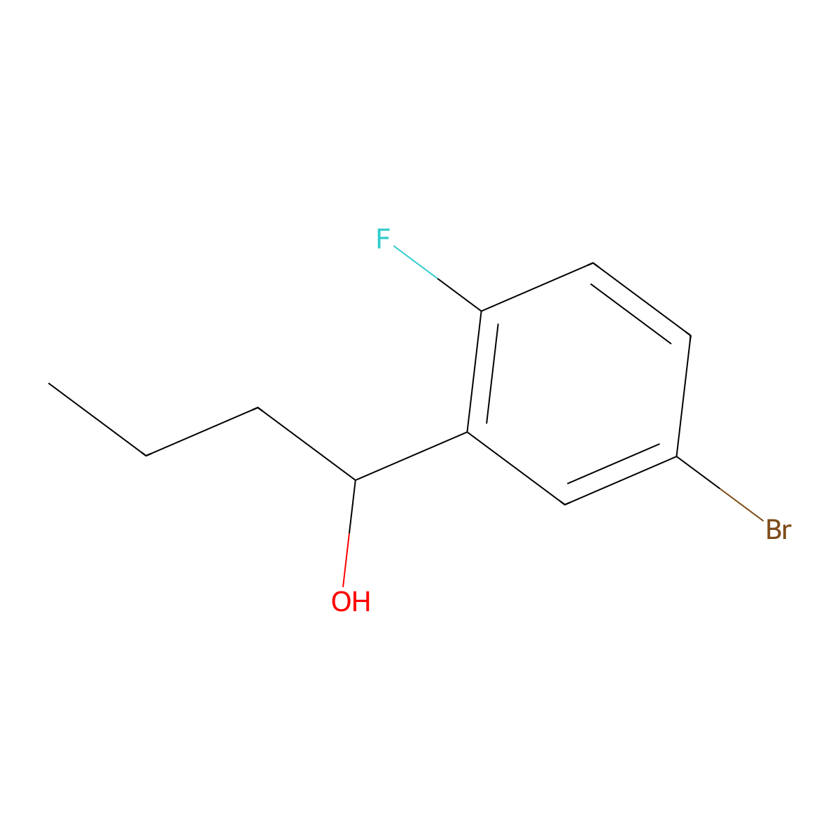 1-(5-Bromo-2-fluorophenyl)butan-1-ol molecular structure, CAS 1197943-58-0