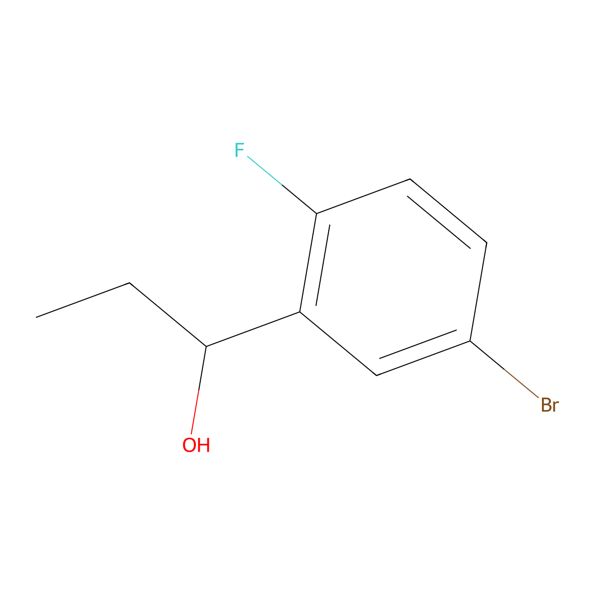 1-(5-Bromo-2-fluorophenyl)propan-1-ol molecular structure, CAS 1197943-64-8