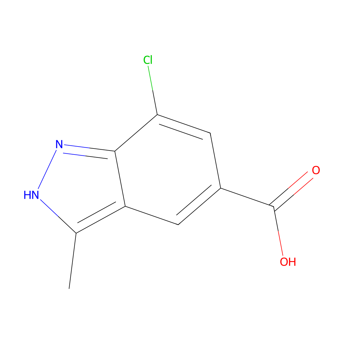 7-Chloro-3-methyl-1H-indazole-5-carboxylic acid molecular structure, CAS 1197943-68-2