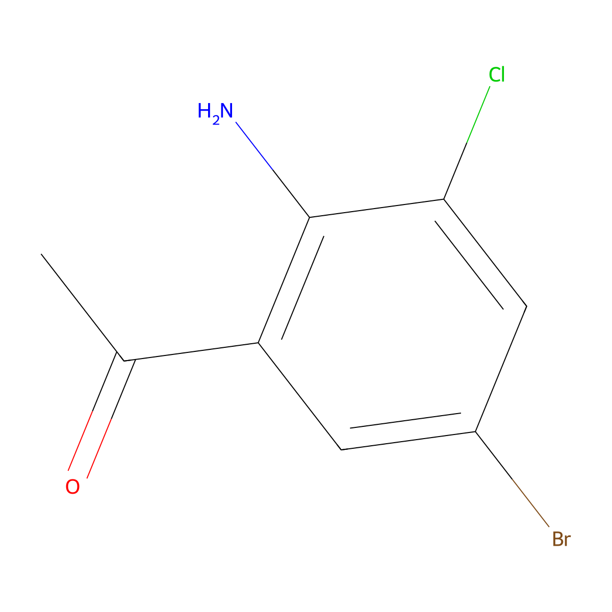 1-(2-Amino-5-bromo-3-chlorophenyl)ethanone molecular structure, CAS 1197943-70-6