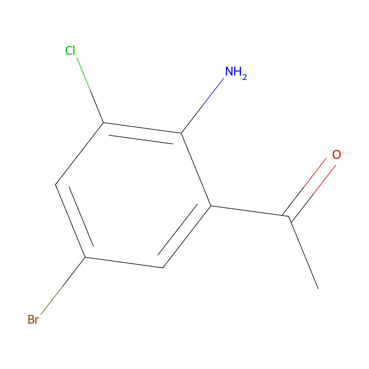 1-(2-Amino-5-bromo-3-chlorophenyl)ethanone molecular structure, CAS 1197943-70-6