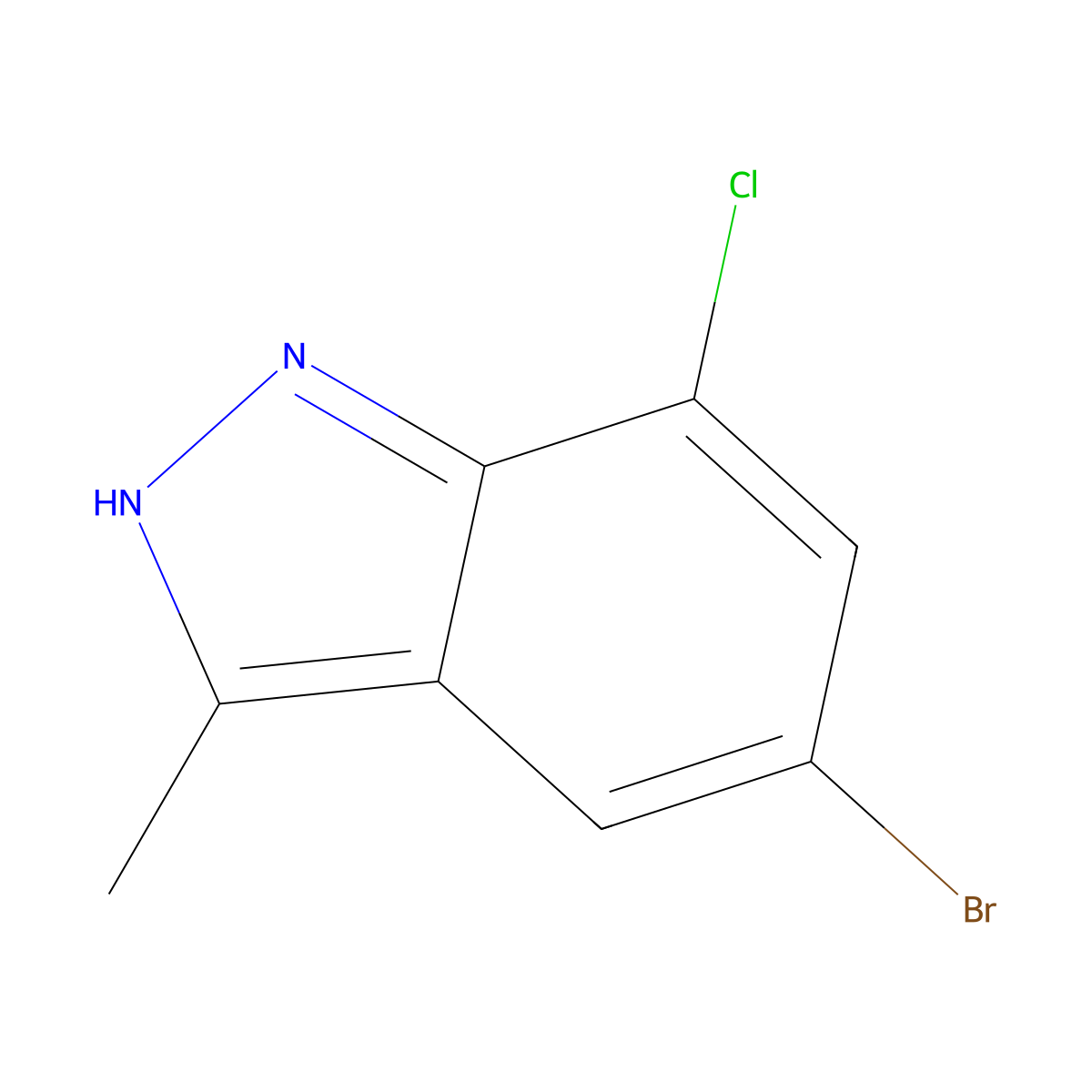 5-bromo-7-chloro-3-methyl-1H-indazole molecular structure, CAS 1197943-71-7