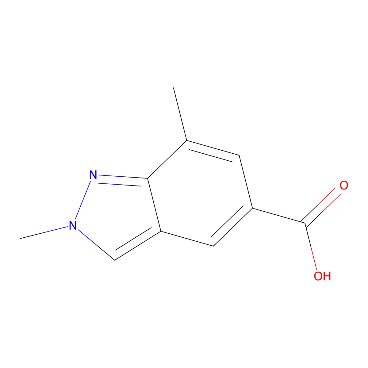2,7-Dimethyl-2H-indazole-5-carboxylic acid molecular structure, CAS 1197943-89-7