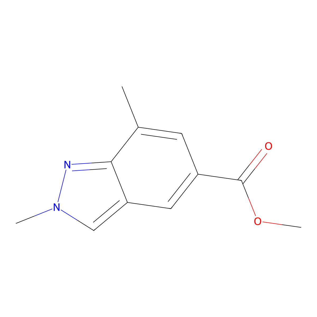 methyl 2,7-dimethyl-2H-indazole-5-carboxylate molecular structure, CAS 1197943-93-3