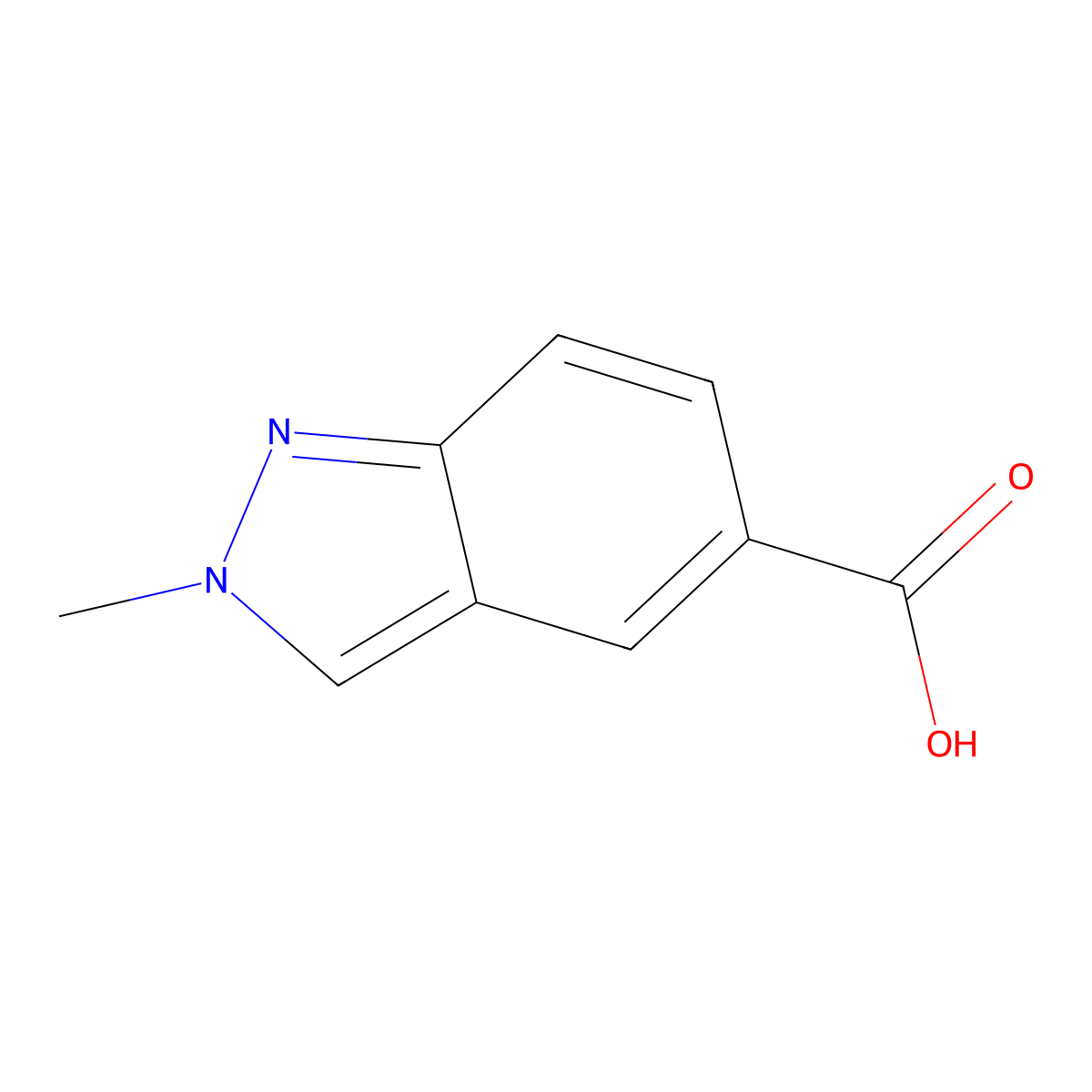 2-Methyl-2H-indazole-5-carboxylic acid molecular structure, CAS 1197943-94-4