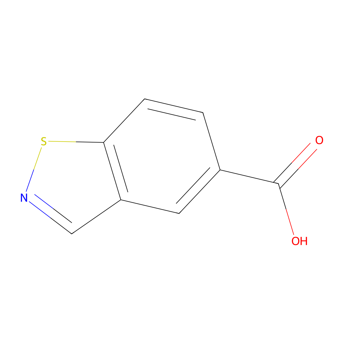 1,2-Benzothiazole-5-carboxylic acid molecular structure, CAS 1197944-17-4