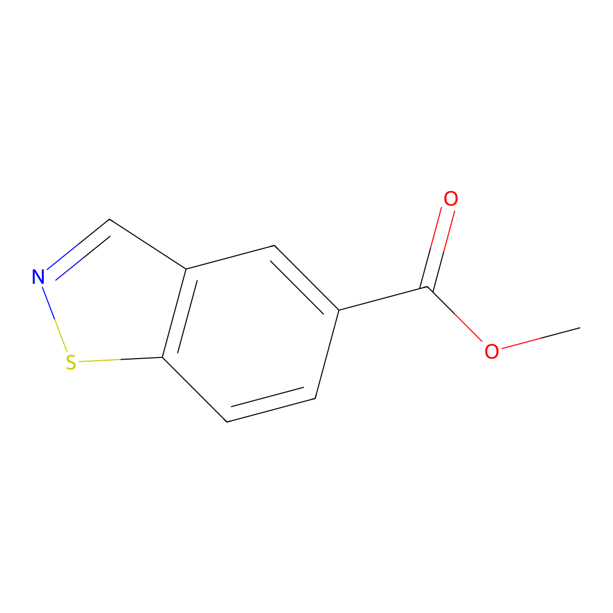Methyl benzo[d]isothiazole-5-carboxylate molecular structure, CAS 1197944-18-5