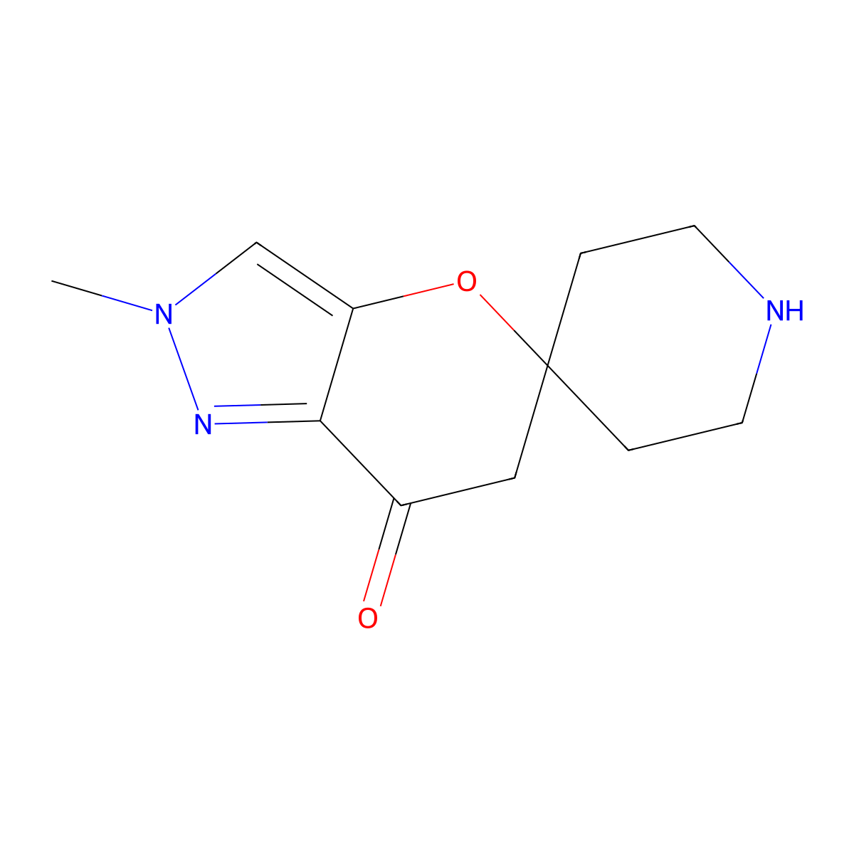 2'-Methyl-6',7'-dihydro-2'H-spiro[piperidine-4,5'-pyrano[3,2-c]pyrazole]-7'-one molecular structure, CAS 1197944-38-9