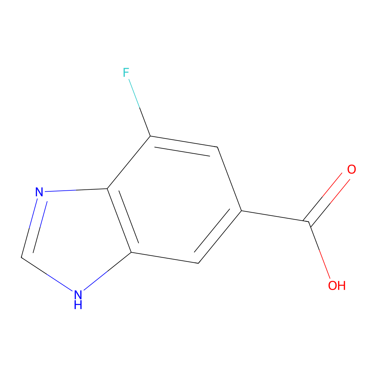 7-Fluoro-1H-benzo[d]imidazole-5-carboxylic acid molecular structure, CAS 1197944-60-7