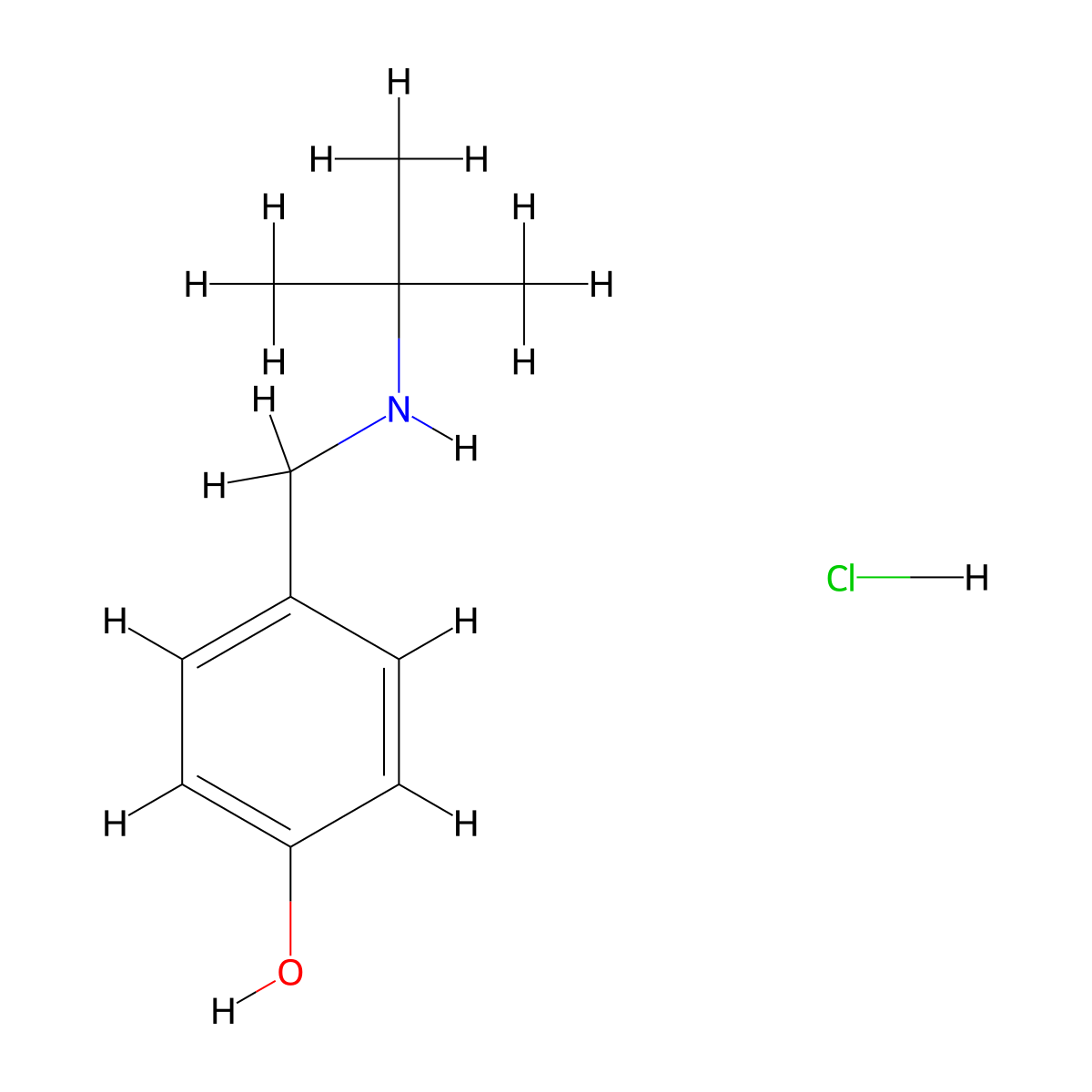 4-[(Tert-butylamino)methyl]phenol hydrochloride molecular structure, CAS 1197950-06-3