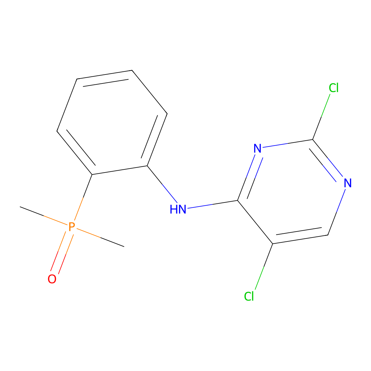 (2-((2,5-Dichloropyrimidin-4-yl)amino)phenyl)dimethylphosphine oxide molecular structure, CAS 1197953-49-3