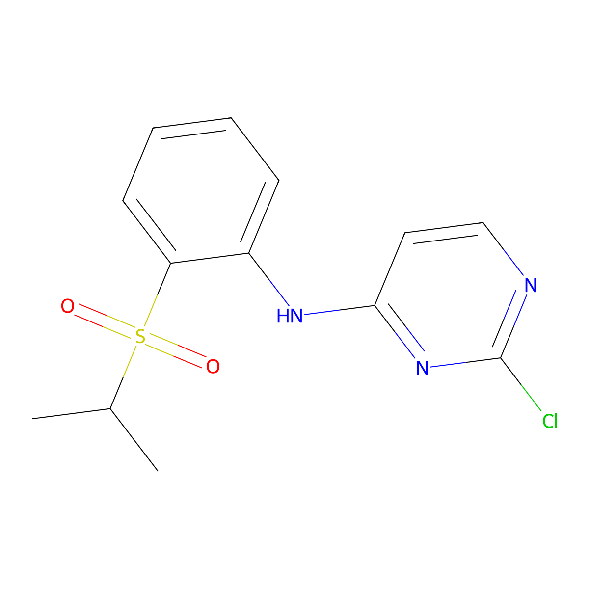2-Chloro-N-(2-(isopropylsulfonyl)phenyl)pyrimidin-4-amine molecular structure, CAS 1197956-18-5